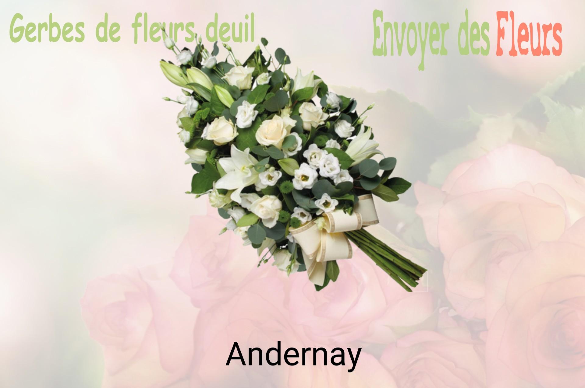 Gerbe de fleurs de deuil livrée à Andernay